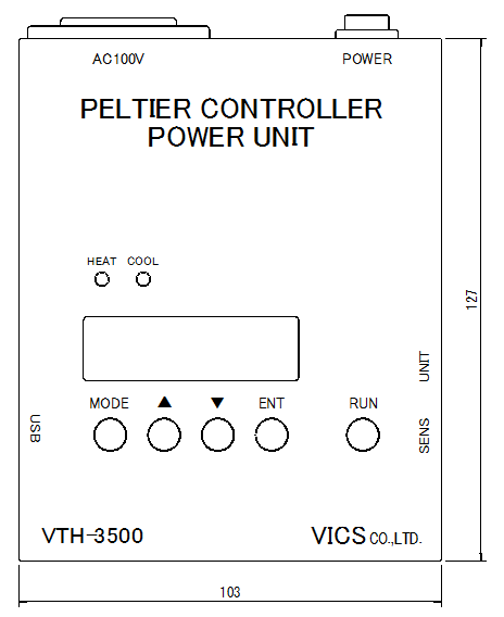 温度コントローラVTH-3500外形図 