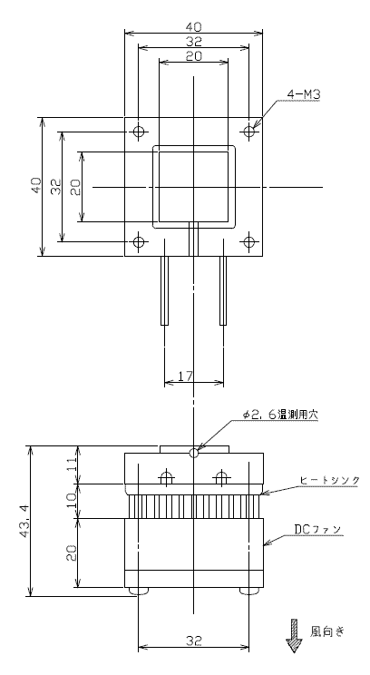 電子冷却ユニットLVPU-30外形図