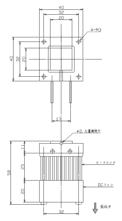 電子冷却ユニットLVPU-30外形図