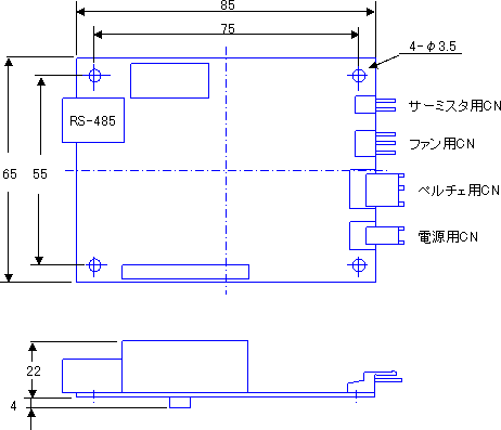 ペルチェコントローラ外形